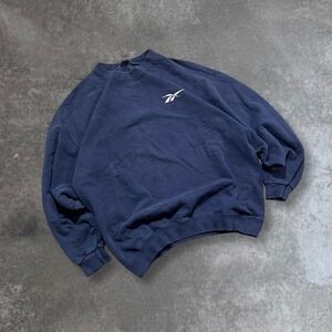 Reebok Navy Blue Sweatshirt Crewneck Pullover Men's Size Medium